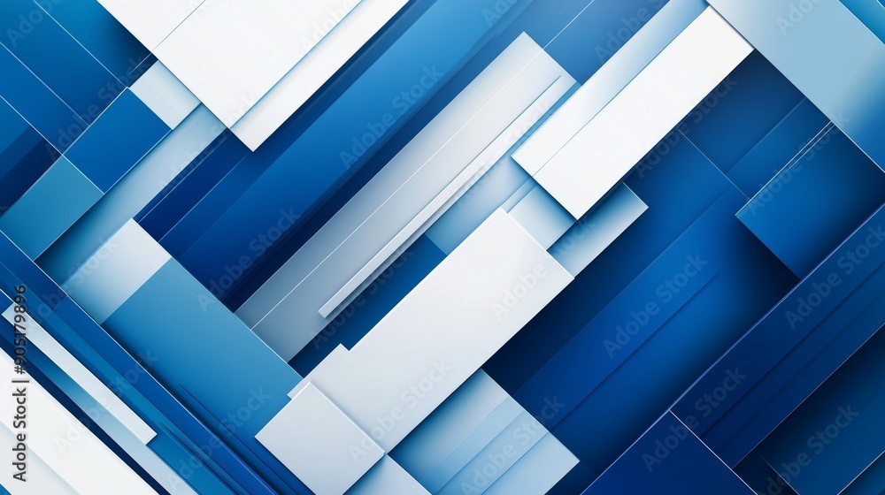 Poster modern blue abstract geometric background for presentations and designs generative ai
