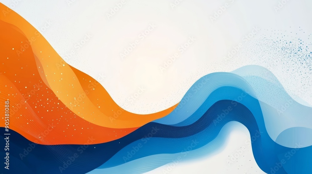 Aufkleber abstract business background with orange and blue color generative ai