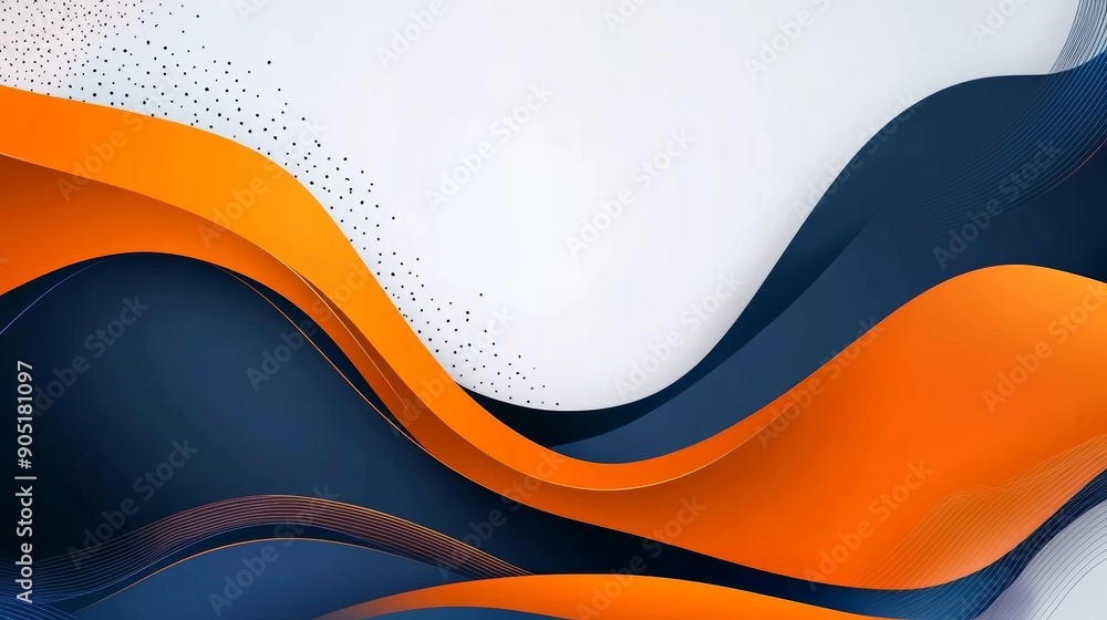 Poster abstract business background with orange and blue color generative ai