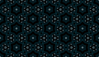 Decorative dark geometric artwork with seamless repeating pattern