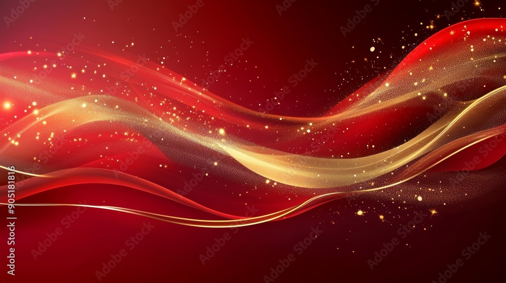 Poster luxury award design template with elegant red background and golden accents generative ai