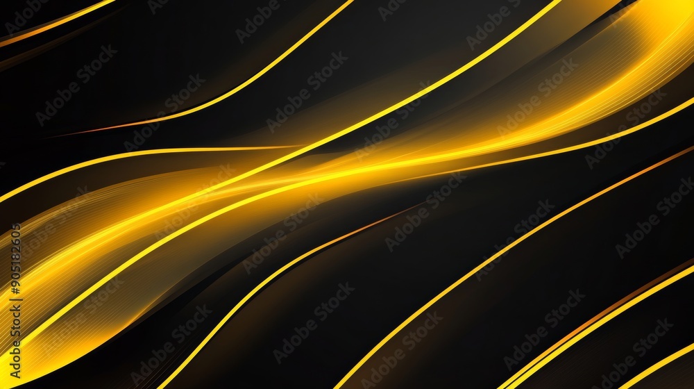 Poster modern abstract yellow lines background illustration for technology and innovation concepts generati