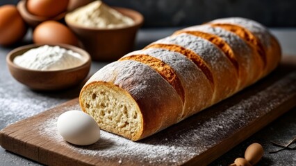  Baked to perfection a loaf of bread waits to be enjoyed
