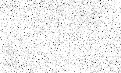 Snow, stars, twinkling lights, rain drops on black background. Abstract vector noise. Small particles of debris and dust. Distressed uneven grunge texture overlay.