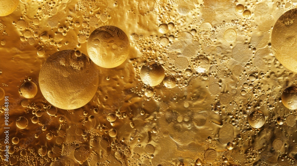 Poster gold foil background with generative patterns.