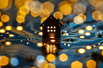 High-tech home glowing on a snowy night, showcasing energy efficiency and modern design in harsh climates.