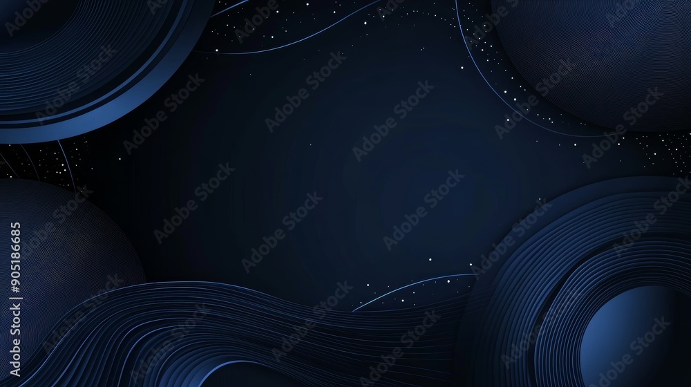 Aufkleber abstract graphic elements on dark blue background for presentation design generative ai