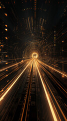 Black Gold High-Speed Train Forming Light