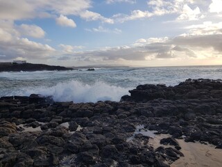 beach with rocks and sea