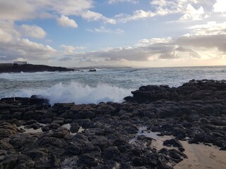 beach with rocks and sea