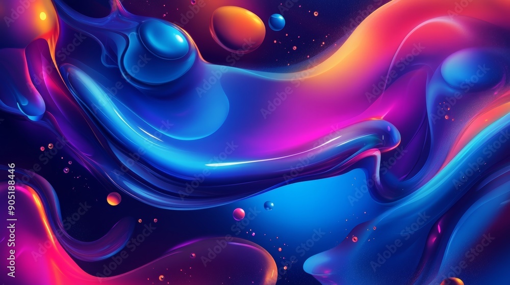 Aufkleber futuristic liquid color background design for posters and digital art generative ai
