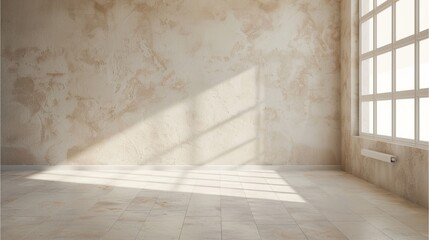 Earth Tones color blank wall, minimalist room
