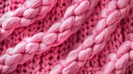 Texture of crocheted fabric of pink threads