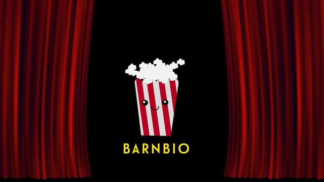 Barnbio med draperi som r&ouml;r sig. G&aring;r att ha p&aring; Instagram, facebook eller webb 