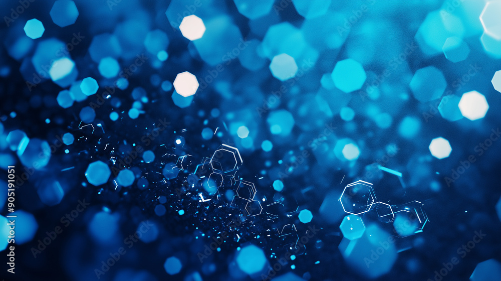 Poster a vibrant digital background with hexagonal shapes of varying sizes scattered throughout. the hexago