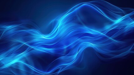 Fototapeta premium Abstract blue flow wave background with smooth curves and gradients creating a dynamic, flowing effect