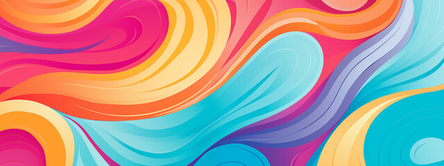 Flowing Curves Of Warm And Cool Colors Intersecting To Create A Vibrant Abstract Design