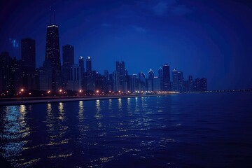 Fototapeta premium Chicago at Dusk: Majestic Sears Tower and City Reflection