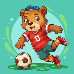 cartoon bear soccer maskot