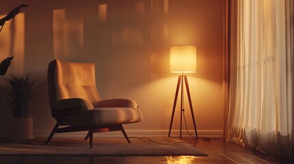 Minimal and cozy Scandinavian living room. The minimalism design and fashionable decor