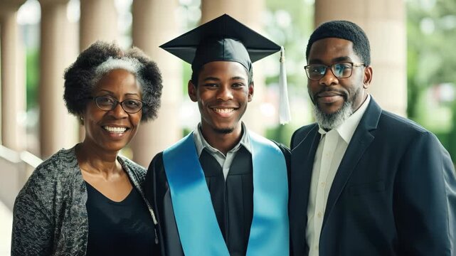 Proud Parents Celebrate Son's Graduation Day