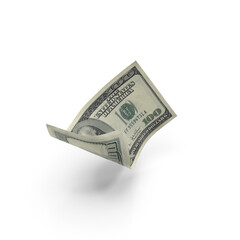Dollar banknotes flying on white background, collage