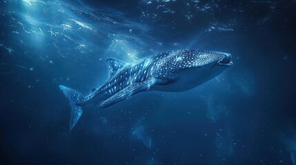 Fototapeta premium a whale swimming in the ocean with a lot of water around it