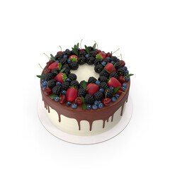 Happy birthday cake with white background
