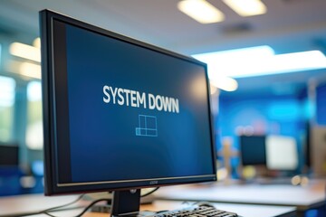 System Downtime Alert on Computer Screen