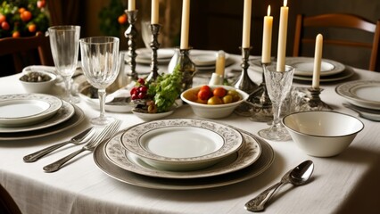 Fototapeta premium Elegant table setting for a special occasion
