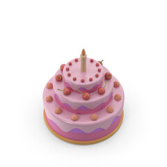 Happy birthday cake with white background
