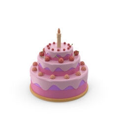 Happy birthday cake with white background
