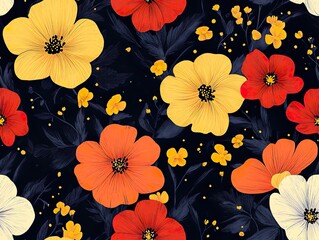Floral seamless pattern featuring vibrant and immersive plant elements