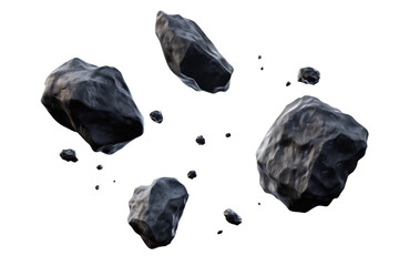 A collection of asteroids floating in space