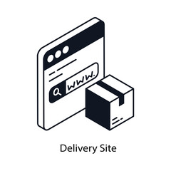 Delivery Site Isometric outline style icon. Symbol on White background EPS 10 File 