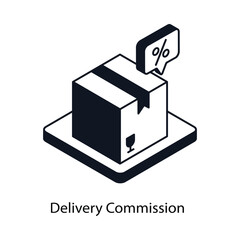 Delivery Commission Isometric outline style icon. Symbol on White background EPS 10 File 