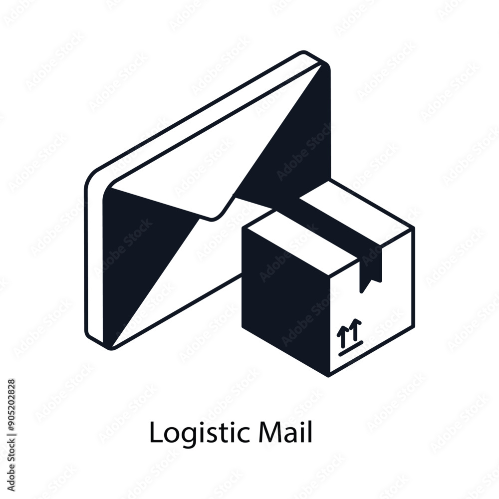 Aufkleber logistic mail isometric outline style icon. symbol on white background eps 10 file