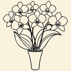 Lotus Flowers Line Art