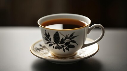 Fototapeta premium A moment of tranquility with a warm cup of coffee