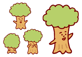 緑の髪がもふもふのかわいい木のキャラ素材