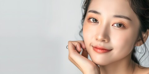 Obraz premium Close Up Portrait of Young Asian Woman with a Gentle Smile