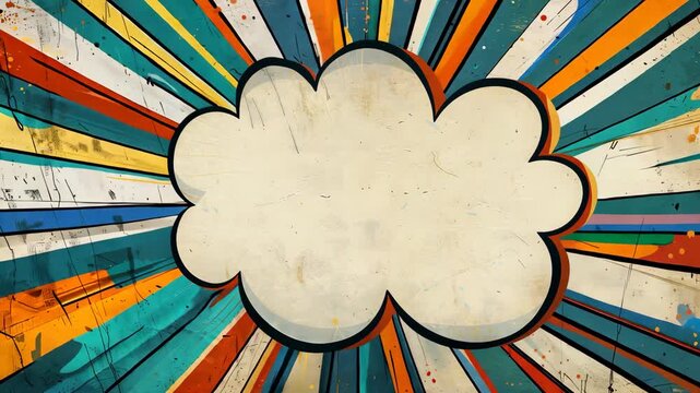 Colorful radial burst pattern animation for a comic book style background