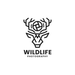 Wildlife Photography minimalist line art logo design