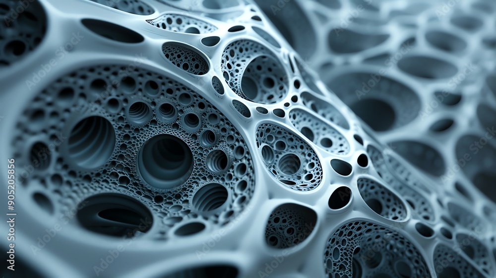 Aufkleber an abstract pattern of interlocking holes and shapes.