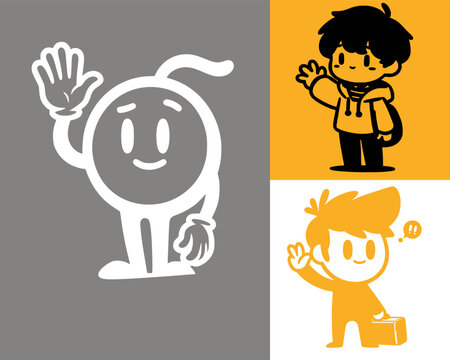 Goodbye messagewith funny cartoon character. goodbye, goodbye sad, goodbye wave, goodbye waving, waving goodbye, saying goodbye, goodbye saying. EPS 10.