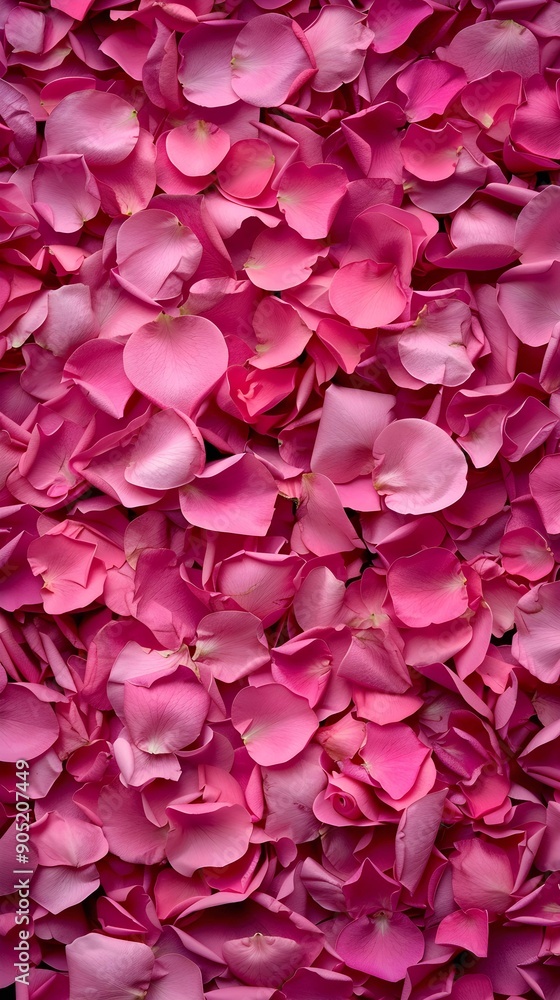 Wall mural an allover texture of pink petals. pink background of rose petals