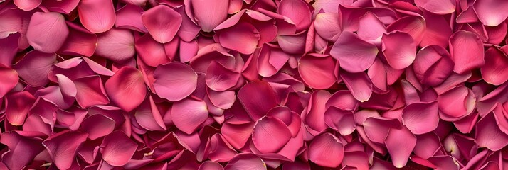 An allover texture of pink petals. Pink background of rose petals