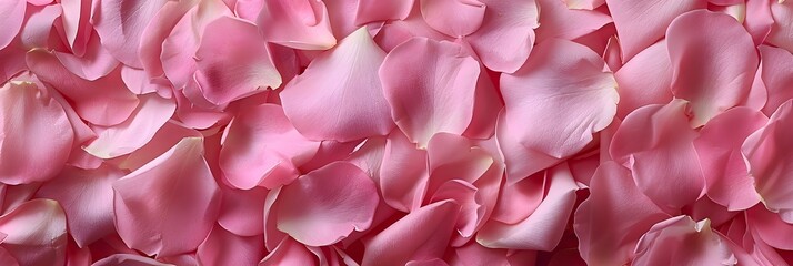 Fototapeta premium An allover texture of pink petals. Pink background of rose petals
