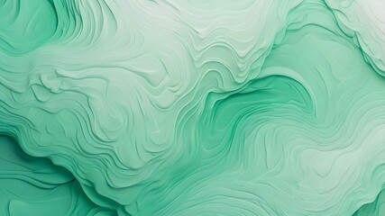 Fototapeta premium Abstract volumetric mint liquid texture. Background of abstract flowing fluid 