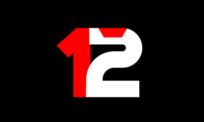 Red White Number Geometric Simple Fresh